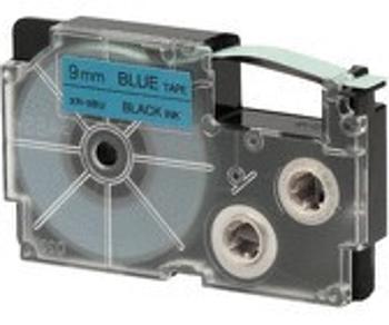 Casio XR-9BU1, 9mm x 8m, čierna tlač/modrý podklad, originálna páska