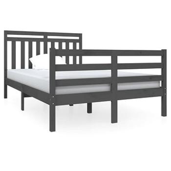 Rám postele sivý masívne drevo 120 × 190 cm Small Double, 3100626