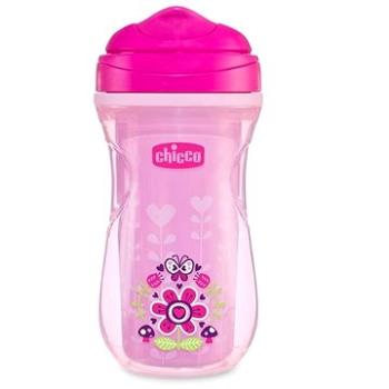 Chicco hrnček Active termo s tvrdým náustkom 200 ml, ružový, kvety 14 mes.+ (06981.100P)