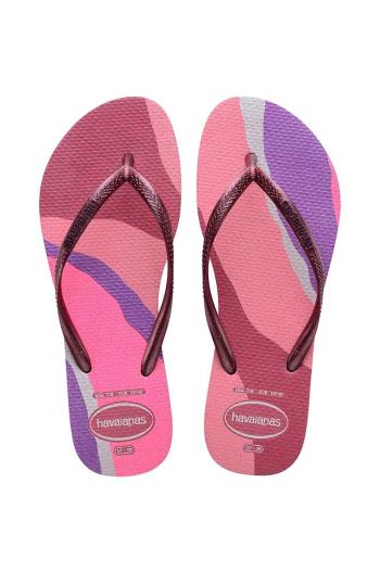 Žabky Havaianas SLIM PALETTE dámske, ružová farba, na plochom podpätku, 4145766.1750