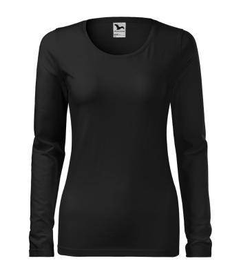 MALFINI Dámske tričko s dlhým rukávom Slim - Čierna | M