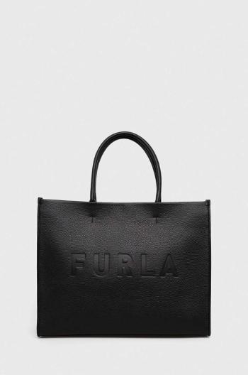 Kožená kabelka Furla Wonderfurla čierna farba