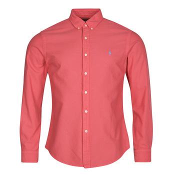 Polo Ralph Lauren  Košele s dlhým rukávom CHEMISE AJUSTEE SLIM FIT EN OXFORD LEGER  Červená