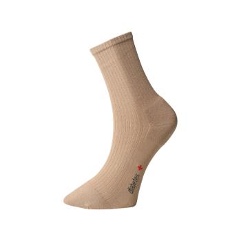 Ponožky s jemným zovretím lemu - s mikroplyšom v päte a špičke - béžové - Ovecha Veľkosť: 31-32
