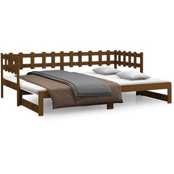 Výsuvná posteľ medovo hnedá 2× (90 × 190 cm) masívna borovica, 820779