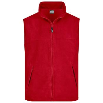 James & Nicholson Pánska fleecová vesta JN045 - Červená | L