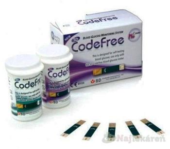 SD Codefree testovacie prúžky 50 ks