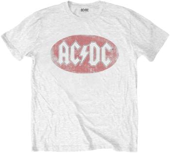 AC/DC Tričko Oval Logo Vintage White S