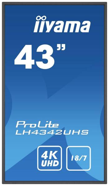 Iiyama ProLite LH4342UHS-B3 Digital Signage Display En.trieda 2021: G (A - G) 108 cm 42.5 palca 3840 x 2160 Pixel 18/7