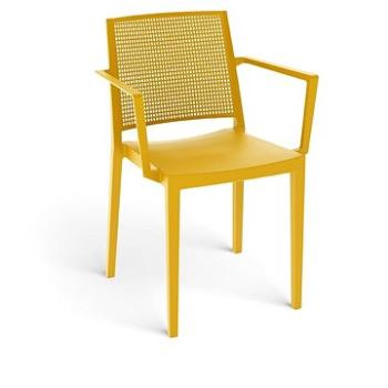 ROJAPLAST Stolička záhradná GRID ARMCHAIR, horčicovo žltá (5604916050613)