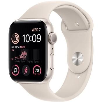 Apple Watch SE (2022) 44 mm Hviezdne biely hliník s hviezdne bielym športovým remienkom (MNJX3CS/A)