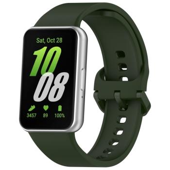 SILICONE Vymeniteľný remienok pre Samsung Galaxy Fit3 tmavozelený