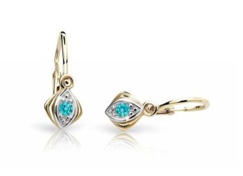 Cutie Jewellery Zlaté detské náušnice C1897-10-X-1 svetlo zelená