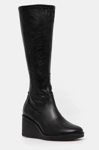 Vysoké čižmy Vagabond Shoemakers DEENA dámske, čierna farba, na kline, 5832-202-20