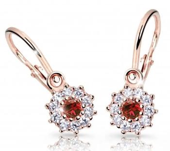 Cutie Jewellery Detské náušnice z ružového zlata C2749-10-X-4 červená