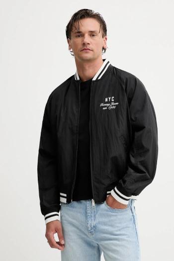 Bunda Tommy Jeans čierna farba, prechodná, DM0DM21668
