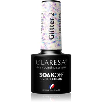 Claresa SoakOff UV/LED Color Glitter gélový lak na nechty odtieň 2 5 g