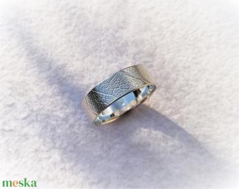 Levélerezet mintás ezüst gyűrű  (63-as)