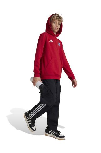 Detská mikina adidas Performance FCBIDS HD červená farba, s kapucňou, jednofarebná, IT4134