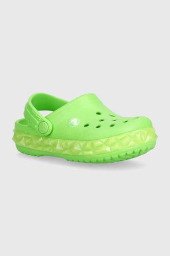 Detské šľapky Crocs Geometric Glow Band zelená farba