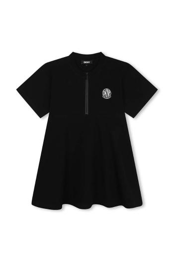 Dievčenské šaty Dkny čierna farba, mini, áčkový strih, D60252