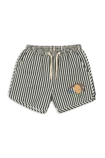 Detské plavkové šortky Konges Sløjd SEER ASNOU SWIMSHORT GRS čierna farba, KS102498