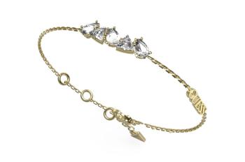 Guess Elegantný pozlátený náramok so zirkónmi Wonderlights JUBB04405JWYG 18,4 cm