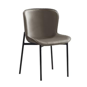 KONDELA Adena jedálenská stolička sivohnedá Taupe (Velvet)/ čierna