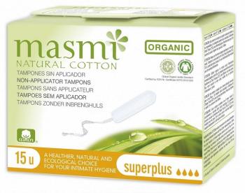 MASMI Tampóny z organickej bavlny SUPER PLUS 15 ks