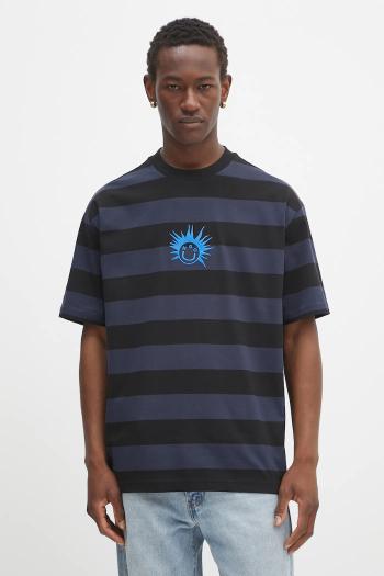 Bavlnené tričko Hugo Blue pánske, čierna farba, vzorované, 50543929