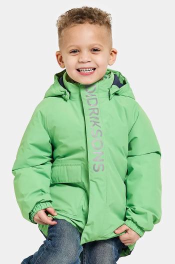 Detská bunda Didriksons TALVI KIDS JKT zelená farba, 505474