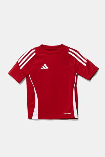 Detské tričko adidas Performance červená farba, s nášivkou, IS1030