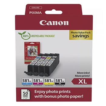 Canon CLI-581XL 2052C006 farebná (CMYK) sada originálne cartridge + fotopapier