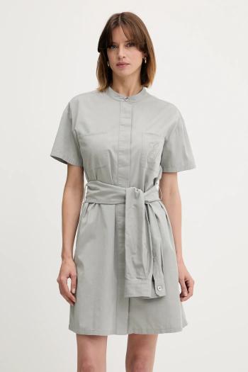Šaty Emporio Armani šedá farba, mini, rovný strih, EW000738 AF12432