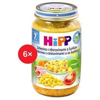 HiPP BIO Zelenina s cestovinami a šunkou – 6× 220 g (4062300270619)