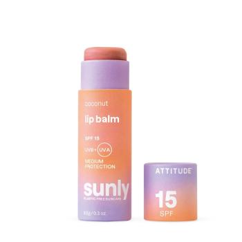 ATTITUDE 100% minerálny ochranný balzam na pery (SPF 15) s vôňou kokosu 8.5 g