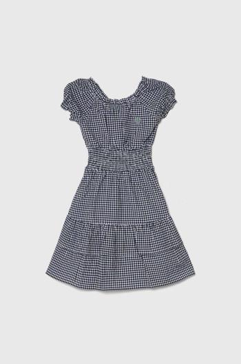 Dievčenské šaty Guess čierna farba, mini, áčkový strih