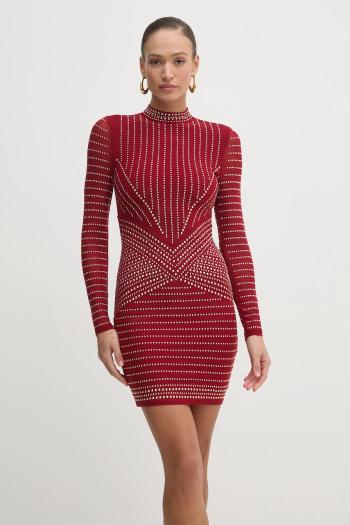 Šaty Marciano Guess KRISTAL bordová farba, mini, priliehavé, 5RGK30 6218A