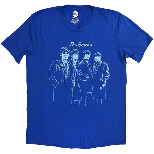 The Beatles tričko Band Outline Modrá S
