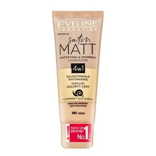 Eveline Satin Matt Mattifying & Covering Foundation 4in1 tekutý make-up so zmatňujúcim účinkom 101 Ivory 30 ml