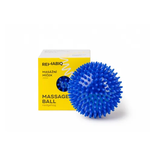 REHABIQ Masážna loptička ježko modrá 10 cm