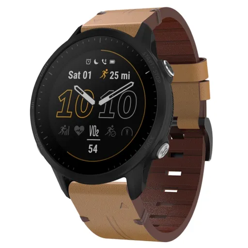 LEATHER Kožený remienok pre Garmin Forerunner 955 svetlohnedý