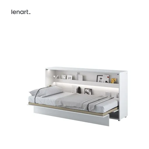 Dig-net nábytok Sklápacia posteľ Lenart BED CONCEPT BC-06p biely lesk | 90 x 200 cm