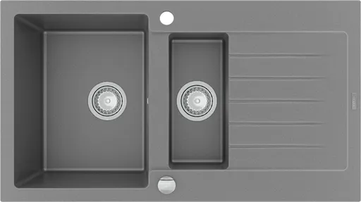 MEXEN MEXEN - Matias žula drez 1,5-misa drez s vypúšťaním krátky odkvapkávač 900x505 mm, sivá 6502901505-71