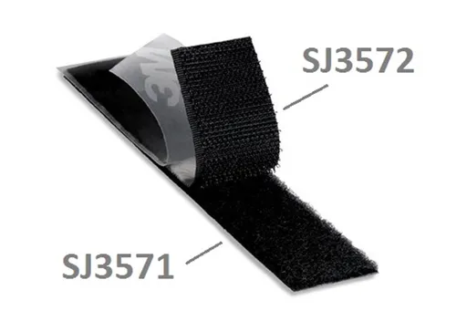 3M Hook & Loop SJ3571, čierny, smyčky, 25 mm x 45,7 m