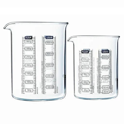 Pyrex Sada sklenených odmeriek 2 ks, 0,25 l + 0,5 l