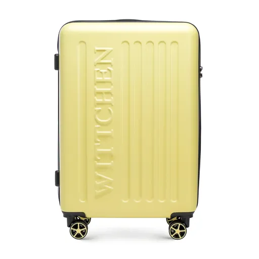 Veľký ABS kufor s vyrazeným logom žltá 56-3A-503-50