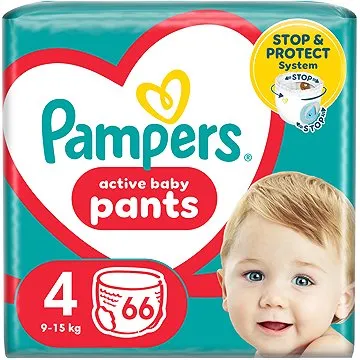 PAMPERS Pants veľ. 4, (66 ks), 9 – 15 kg (8006540069080)