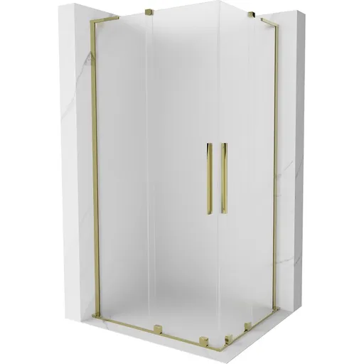 MEXEN/S - Velar L Duo sprchovací kút, posuvné dvere 100 x 90, dekor, zlato 871-100-090-02-33-50