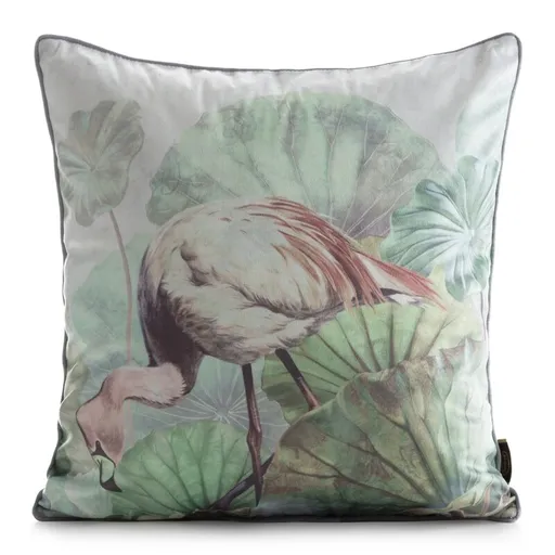 ArtFir Obliečka na vankúš VELVET 195 | zelená/púdrovoružová 45 x 45 cm